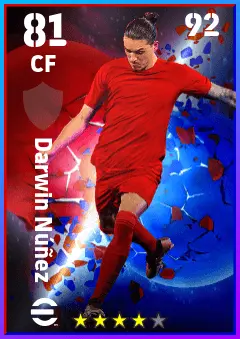 Darwin Nunez eFootball 2026 player card — 81 OVR CF