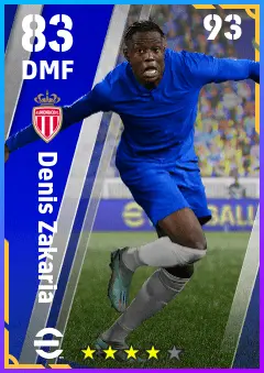 Denis Zakaria eFootball 2026 player card — 83 OVR DMF