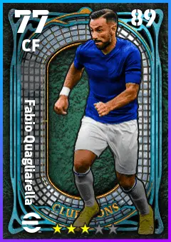 Fabio Quagliarella eFootball 2026 player card — 77 OVR CF