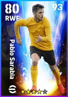 Pablo Sarabia eFootball 2026 player card — 80 OVR RWF