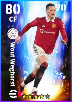 Wout Weghorst eFootball 2026 player card — 80 OVR CF