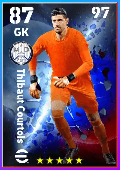 Thibaut Courtois eFootball 2026 player card — 87 OVR GK