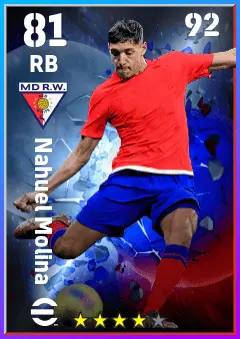 Nahuel Molina eFootball 2026 player card — 81 OVR RB