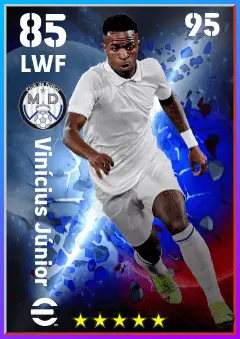 Vinicius Junior eFootball 2026 player card — 85 OVR LWF