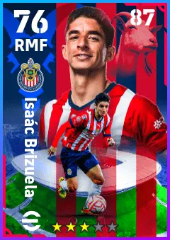 Isaac Brizuela eFootball 2026 player card — 76 OVR RMF