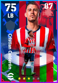 Cristian Calderon eFootball 2026 player card — 75 OVR LB