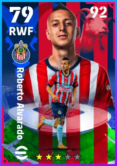 Roberto Alvarado eFootball 2026 player card — 79 OVR RWF