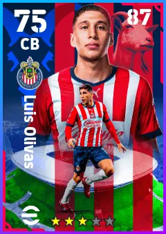 Luis Olivas eFootball 2026 player card — 75 OVR CB