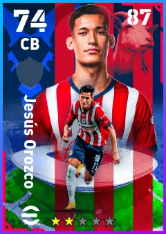 Jesus Orozco eFootball 2026 player card — 74 OVR CB
