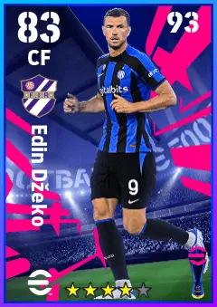 Edin Dzeko eFootball 2026 player card — 83 OVR CF