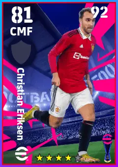 Christian Eriksen eFootball 2026 player card — 81 OVR CMF