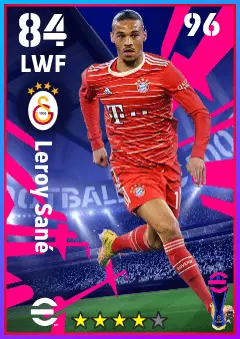 Leroy Sane eFootball 2026 player card — 84 OVR LWF