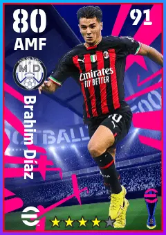 Brahim Diaz eFootball 2026 player card — 80 OVR AMF