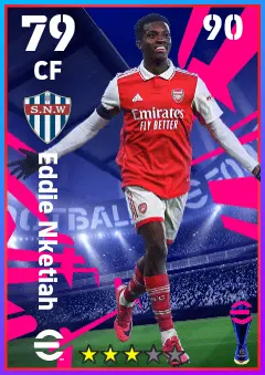 Eddie Nketiah eFootball 2026 player card — 79 OVR CF