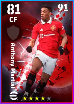 Anthony Martial eFootball 2026 player card — 81 OVR CF