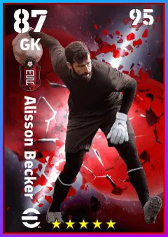 Alisson Becker eFootball 2026 player card — 87 OVR GK