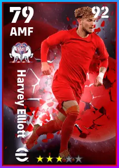Harvey Elliott eFootball 2026 player card — 79 OVR AMF