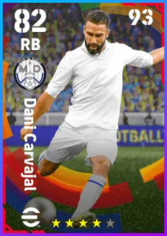Dani Carvajal eFootball 2026 player card — 82 OVR RB