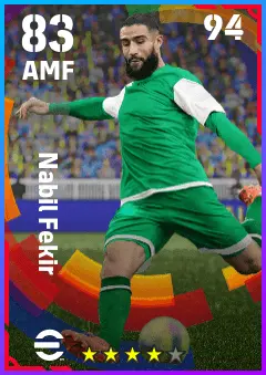 Nabil Fekir eFootball 2026 player card — 83 OVR AMF