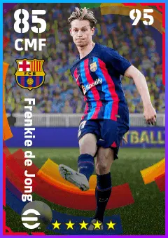 Frenkie de Jong eFootball 2026 player card — 85 OVR CMF