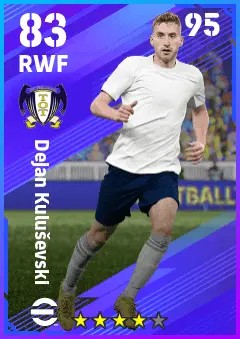 Dejan Kulusevski eFootball 2026 player card — 83 OVR RWF