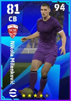 Nikola Milenkovic eFootball 2026 player card — 81 OVR CB