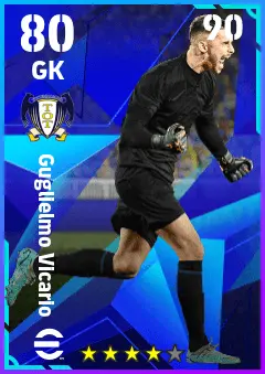 Guglielmo Vicario eFootball 2026 player card — 80 OVR GK