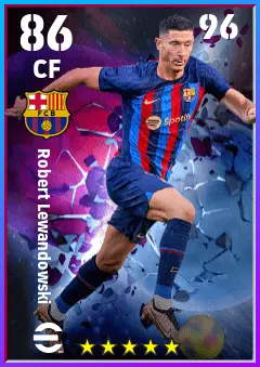 Robert Lewandowski eFootball 2026 player card — 86 OVR CF