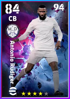 Antonio Rudiger eFootball 2026 player card — 84 OVR CB