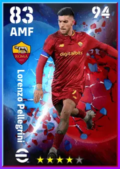 Lorenzo Pellegrini eFootball 2026 player card — 83 OVR AMF
