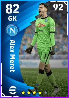Alex Meret eFootball 2026 player card — 82 OVR GK