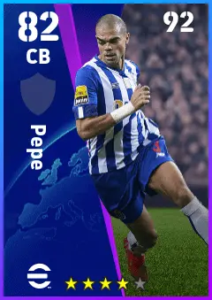 Pepe eFootball 2026 player card — 82 OVR CB