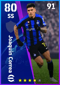 Joaquin Correa eFootball 2026 player card — 80 OVR SS