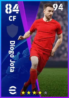 Diogo Jota eFootball 2026 player card — 84 OVR CF