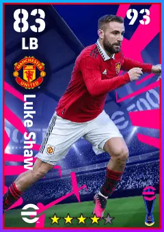 Luke Shaw eFootball 2026 player card — 83 OVR LB