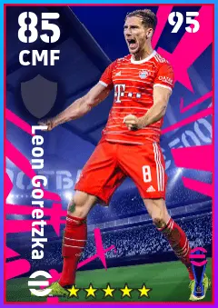 Leon Goretzka eFootball 2026 player card — 85 OVR CMF