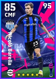 Nicolo Barella eFootball 2026 player card — 85 OVR CMF