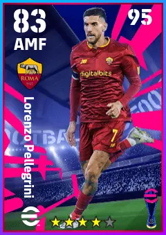 Lorenzo Pellegrini eFootball 2026 player card — 83 OVR AMF