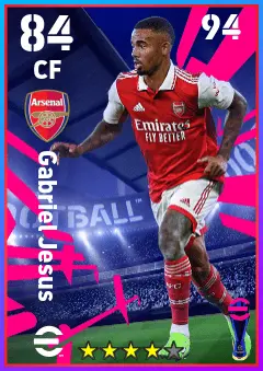 Gabriel Jesus eFootball 2026 player card — 84 OVR CF