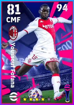 Youssouf Fofana eFootball 2026 player card — 81 OVR CMF