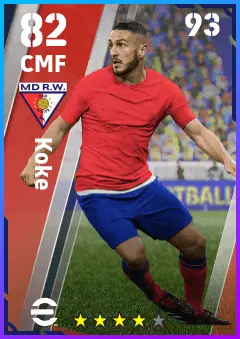 Koke eFootball 2026 player card — 82 OVR CMF
