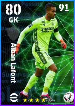 Alban Lafont eFootball 2026 player card — 80 OVR GK