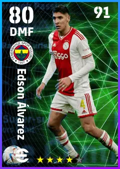 Edson Alvarez eFootball 2026 player card — 80 OVR DMF
