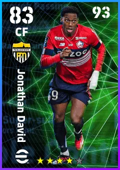 Jonathan David eFootball 2026 player card — 83 OVR CF