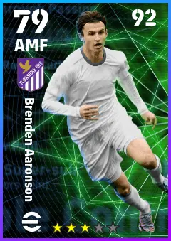 Brenden Aaronson eFootball 2026 player card — 79 OVR AMF