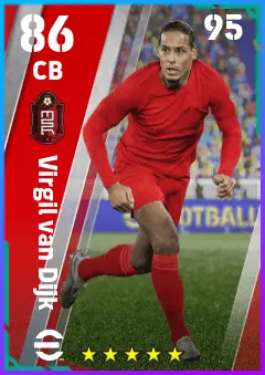 Virgil van Dijk eFootball 2026 player card — 86 OVR CB