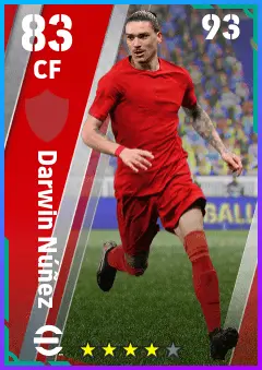 Darwin Nunez eFootball 2026 player card — 83 OVR CF