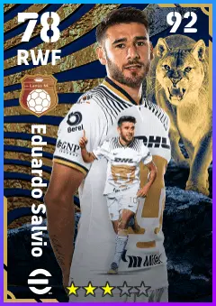 Eduardo Salvio eFootball 2026 player card — 78 OVR RWF