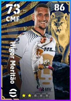 Higor Meritao eFootball 2026 player card — 73 OVR CMF