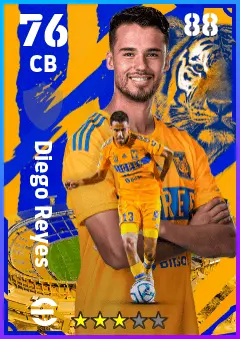 Diego Reyes eFootball 2026 player card — 76 OVR CB
